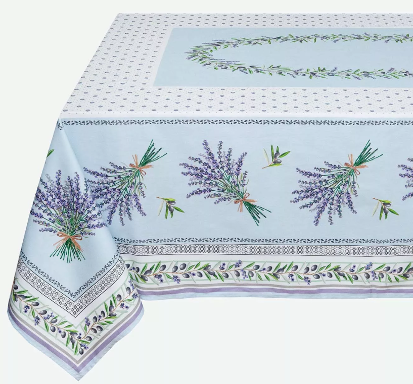 French tablecloth coated or cotton (Lauris. blue)